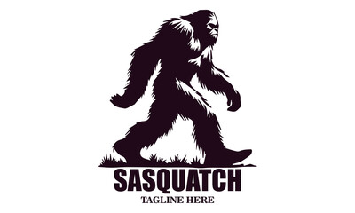 Sasquatch icon. Sasquatch vector illustration, bigfoot silhouette vector illustration and Bigfoot logo design