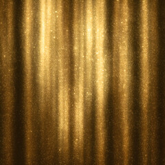 A gold curtain with glitter on it