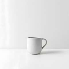 Obraz premium A white coffee cup sits on a white table