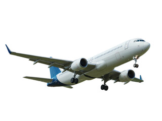 Modern airplane passenger jet airliner flight travel transportation sky on transparent background