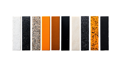 Variety of Rectangular Tiles on Transparent Background