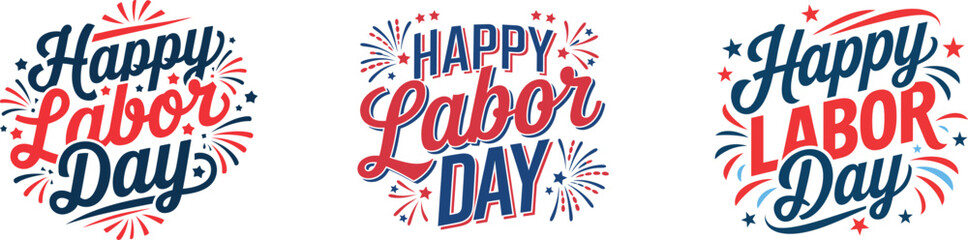 Happy Labor Day Celebration, National American Holiday Concept, greeting card with USA flag vector illustration