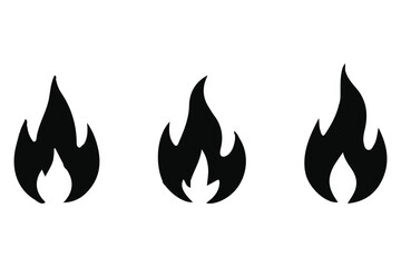 Fire icon vector set, Fire flame icons bundle
