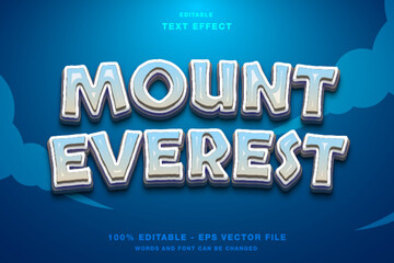 Mount Everest 3d Editable Text Effect Template