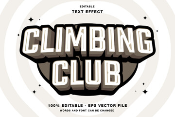 Climbing Club 3d Editable Text Effect Template