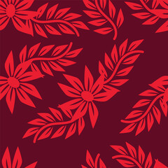 textile design with cute silhouette foliage pattern image
