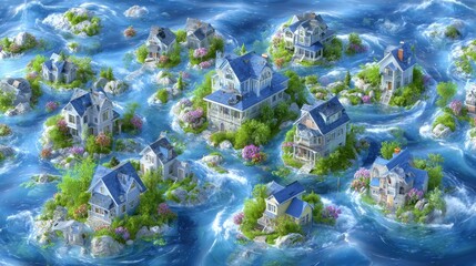 Educational materials covering climate change, presentations about flood disaster management, or marketing campaigns for natural disaster insurance and recovery services