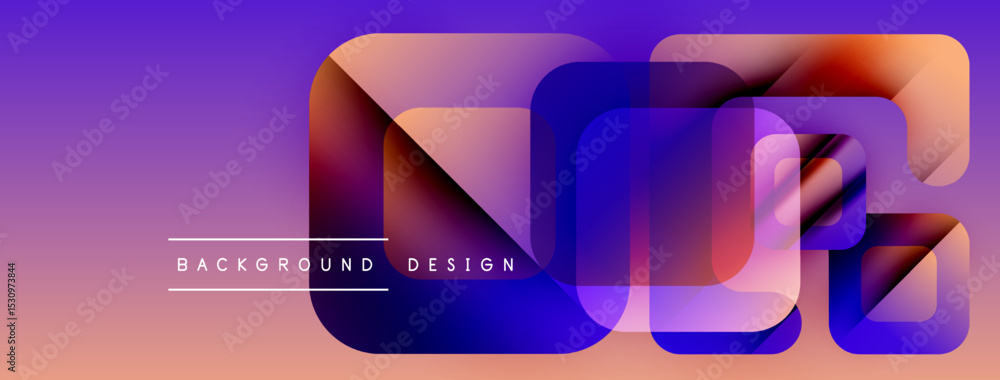 Aufkleber Abstract vibrant background. Gradient colors blend, creating modern design elements. Rounded shapes overlap, forming dynamic composition.