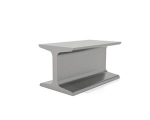 Metal products. H-Beam steel. on white background. 3D rendering.