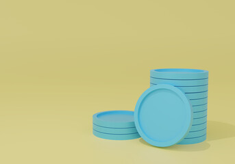 Stack of coins, Finance and investment concept, 3D rendering