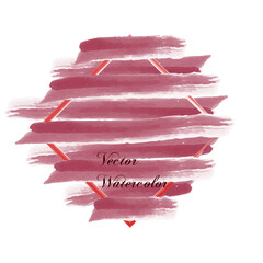 Vector abstract background with crimson brush strokes and red geometric diamond shape frame