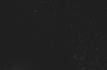 Abstract dirty dust particle grain texture for overlay effect with space for vintage grunge design. White dust on a black background. Noise black background overlay, abstract film noise, black texture