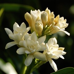 Fototapeta premium Close-up of cluster of creamy white flowers