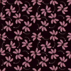 textile design with cute silhouette foliage pattern image
