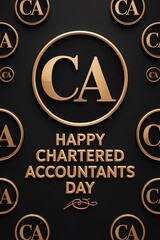 Chartered Accountants Day Story. futuristic synthwave design