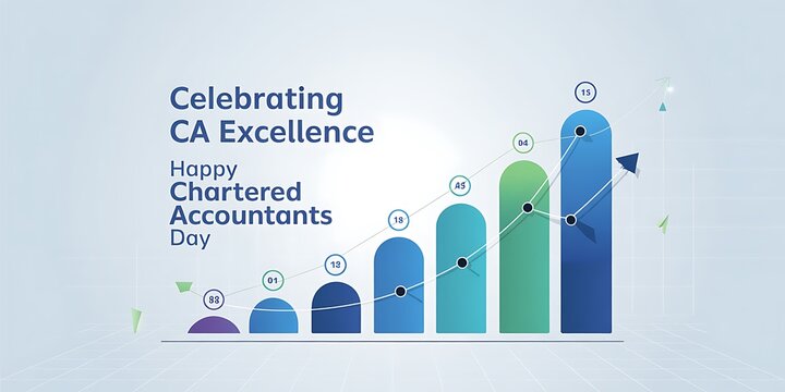 Chartered Accountants Day Banner. Celebrating CA excellence with a stock market graph