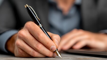 Focused person writing, capturing thoughts on paper a detailed depiction of concentration and idea generation