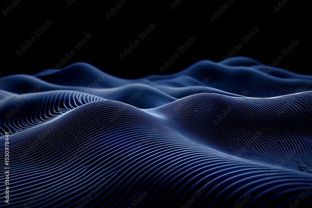 Poster a beautiful interplay of shadows and light forms this abstract wave pattern.