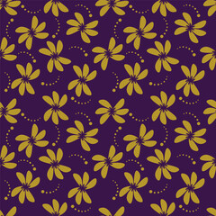 textile design with cute silhouette foliage pattern image
