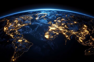 Obraz premium Celebrating human civilization's beauty through vibrant city lights.