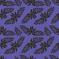 textile design with cute silhouette foliage pattern image
