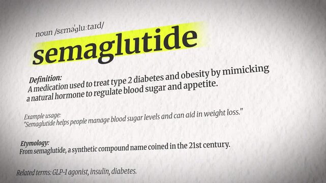 An Animation Explaining Semaglutide with a Dictionary Definition