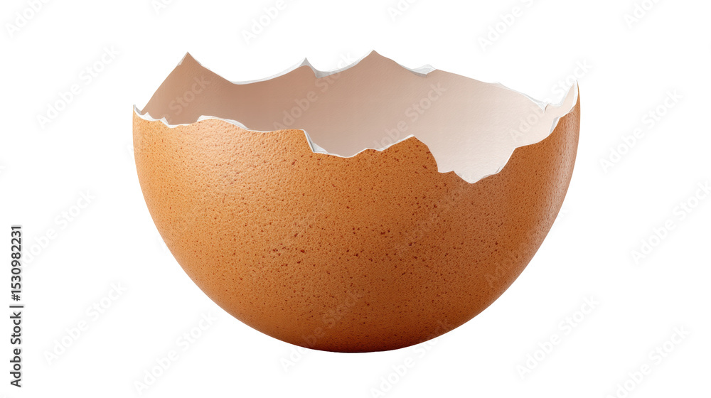 Poster empty broken egg shell isolated on transparent background with natural texture