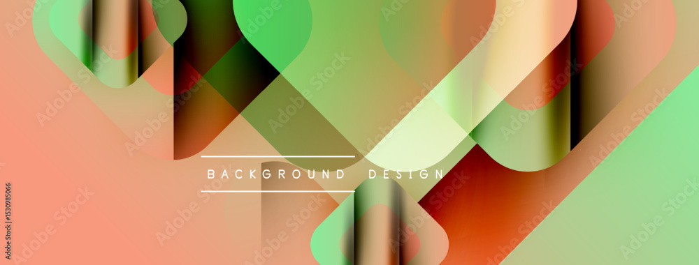 Fototapete Abstract colorful shapes overlap creating dynamic background. Soft gradients blend hues, offering modern visual appeal.