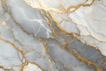 Fototapeta premium luxurious marble texture will feature a blend of cool gray and creamy white, interwoven with striking veins of shimmering gold that catch the light.