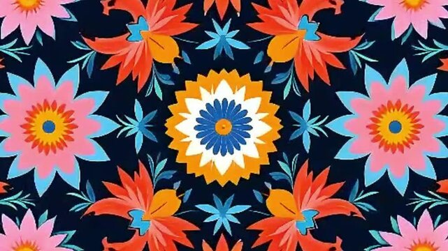 boho flower animation, 70s vector background, psychedelic flower loop, retro spinning floral, vintage floral video, fast rotation vector flower, colorful boho loop, hippie flower motion, seamless boho