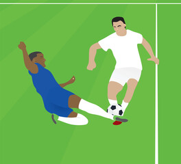 Two soccer players. vector illustration