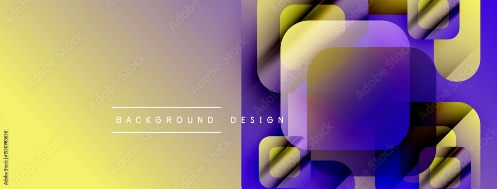 Leinwandbilder Abstract geometric pattern. Yellow, purple gradients create modern visual texture. Minimalist design with text overlay.