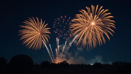 Spectacular Fireworks Display at Night