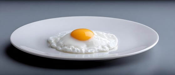 Perfectly cooked fried egg on a minimalist plate