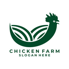 Abstract Chicken Farm logo design. Chicken farm logo design