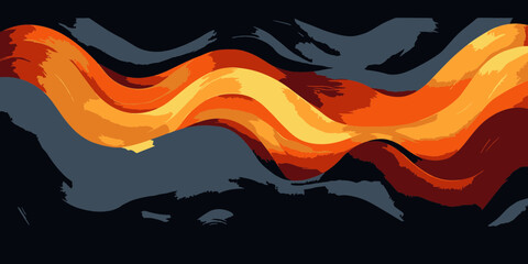 Minimalist abstract wave pattern in warm tones over dark background ideal for modern decor