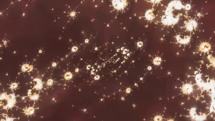 Particles flickering on a dark red background move along a spiral curve, creating an elegant motion effect. - Powered by Adobe