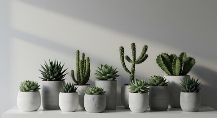 Minimalist Cactus Collection: Indoor Plant Display