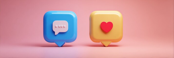 Fototapeta premium Social Media App Showcases a Balance of Support and Hate Messages in a Digital Messaging Environment