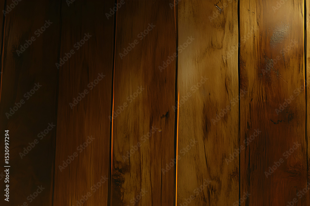 Poster rich, dark wood background texture with warm lighting highlighting the grain and texture of the plan