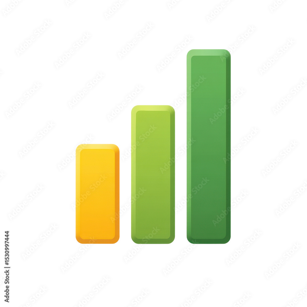 Poster abstract growth chart symbol with colorful bars representing progress, success, and improvement in d