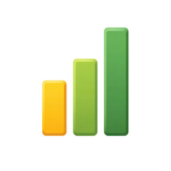 Abstract growth chart symbol with colorful bars representing progress, success, and improvement in data analysis and business performance Transparent background or png