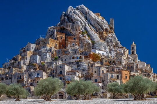 Craco, located in Matera, Basilicata, Italy, is a ghost town abandoned because of natural disasters and has become a tourist attraction and filming location