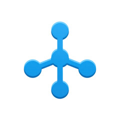 Blue abstract symbol representing connection, collaboration, and innovation in modern digital environments and networks Transparent background or png