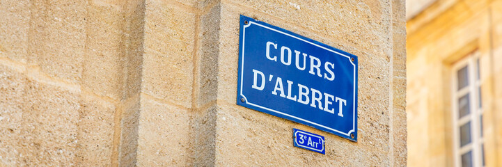 Cours d'Albret sign in Bordeaux, France