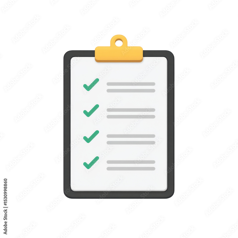 Poster stylish clipboard with checkmarks representing task completion and organization in a modern office e