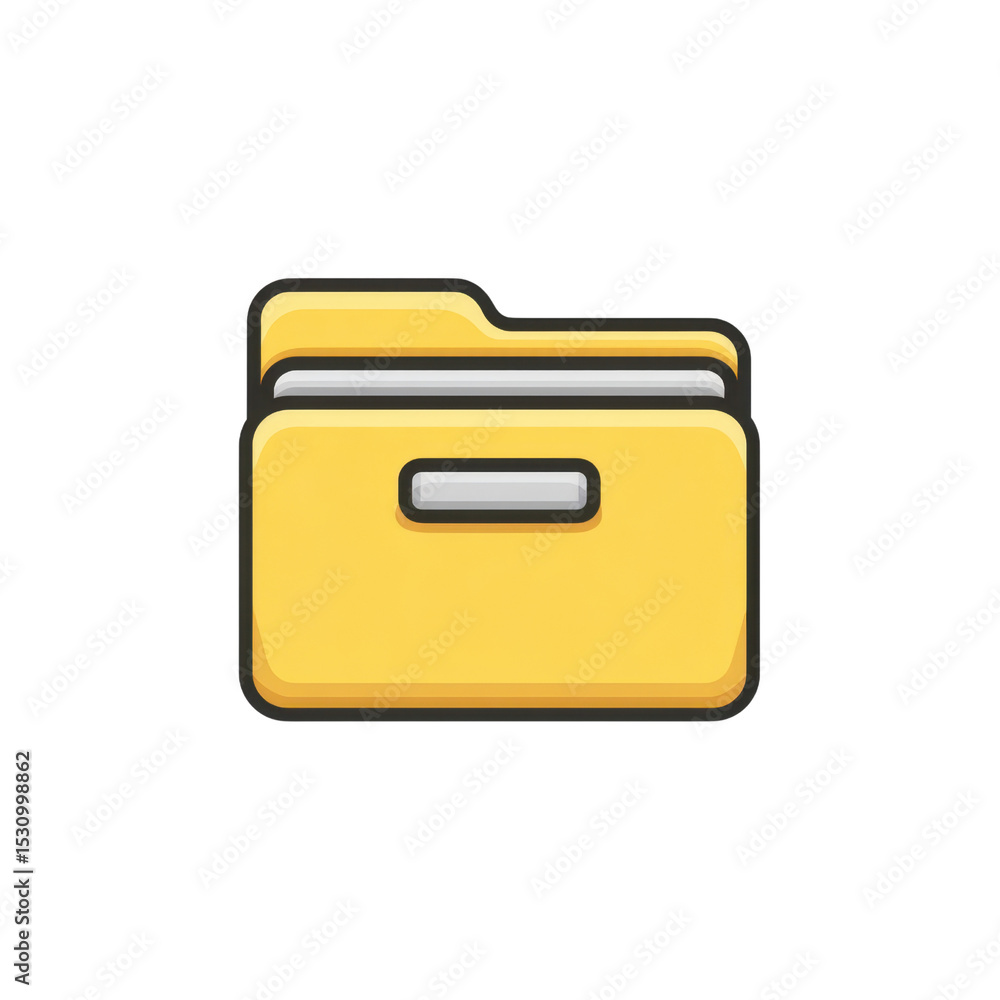 Poster yellow folder emoji representation on a clean background for digital communication and design projec