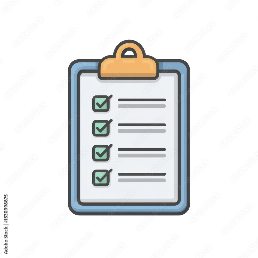 Poster checklist on clipboard with green check marks for task management and organization transparent backg