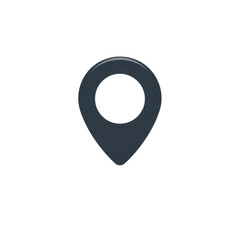 Simple Dark Circular Map Pin Icon Representing Location Marker in Digital Design for Maps and Navigation Interfaces Transparent background or png