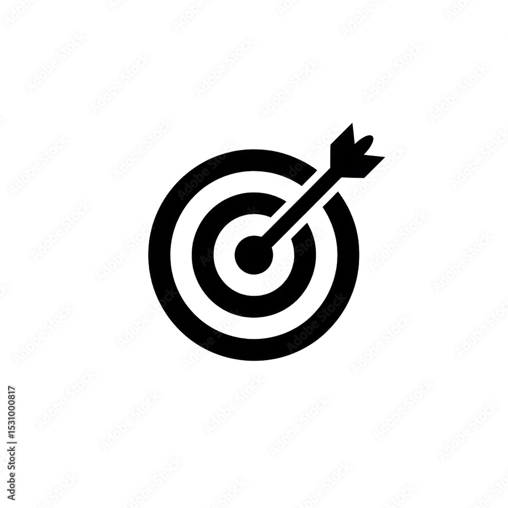 Poster target icon with arrow symbolizing goal achievement and focus in strategy and planning context trans